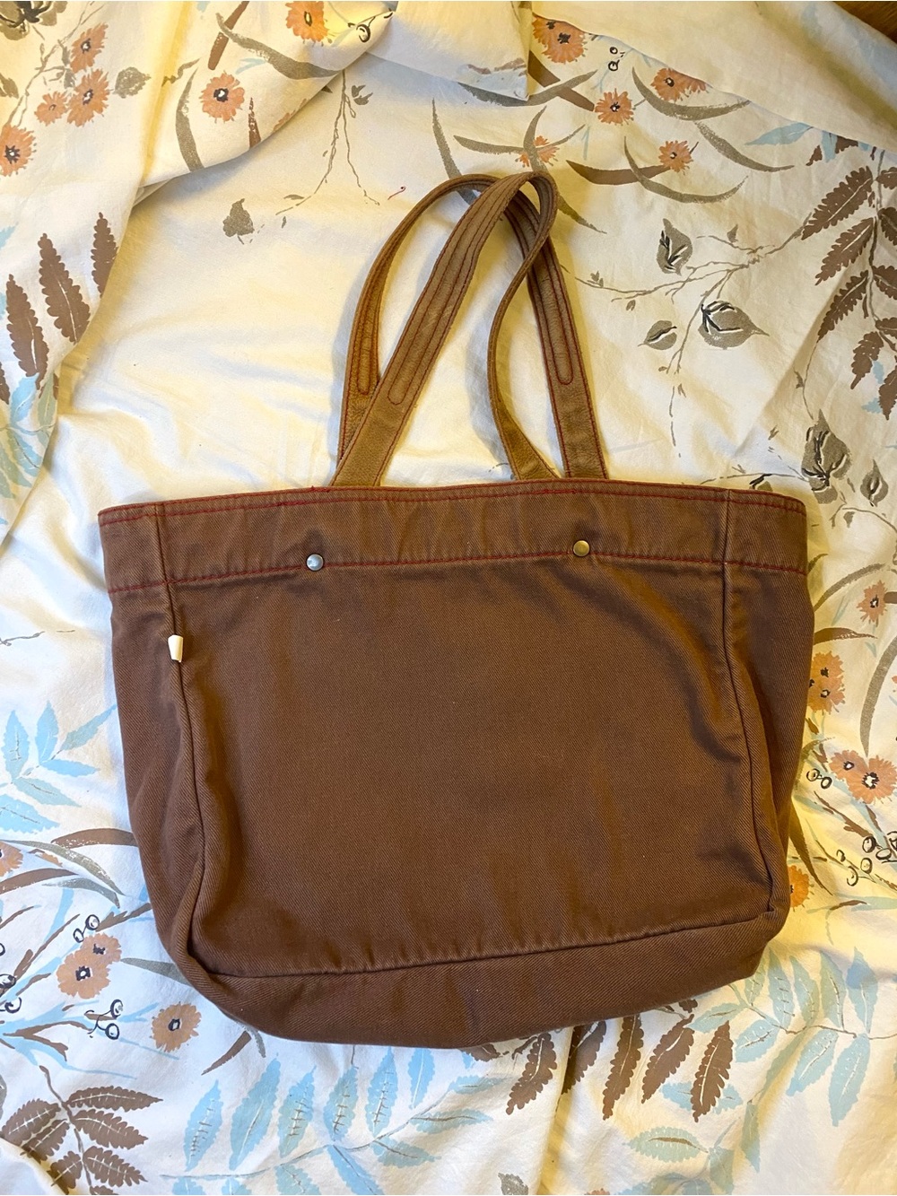 Super cute Gap est 1969 brown tote bag with leather straps 🐻❤️ - Picture 3 of 9